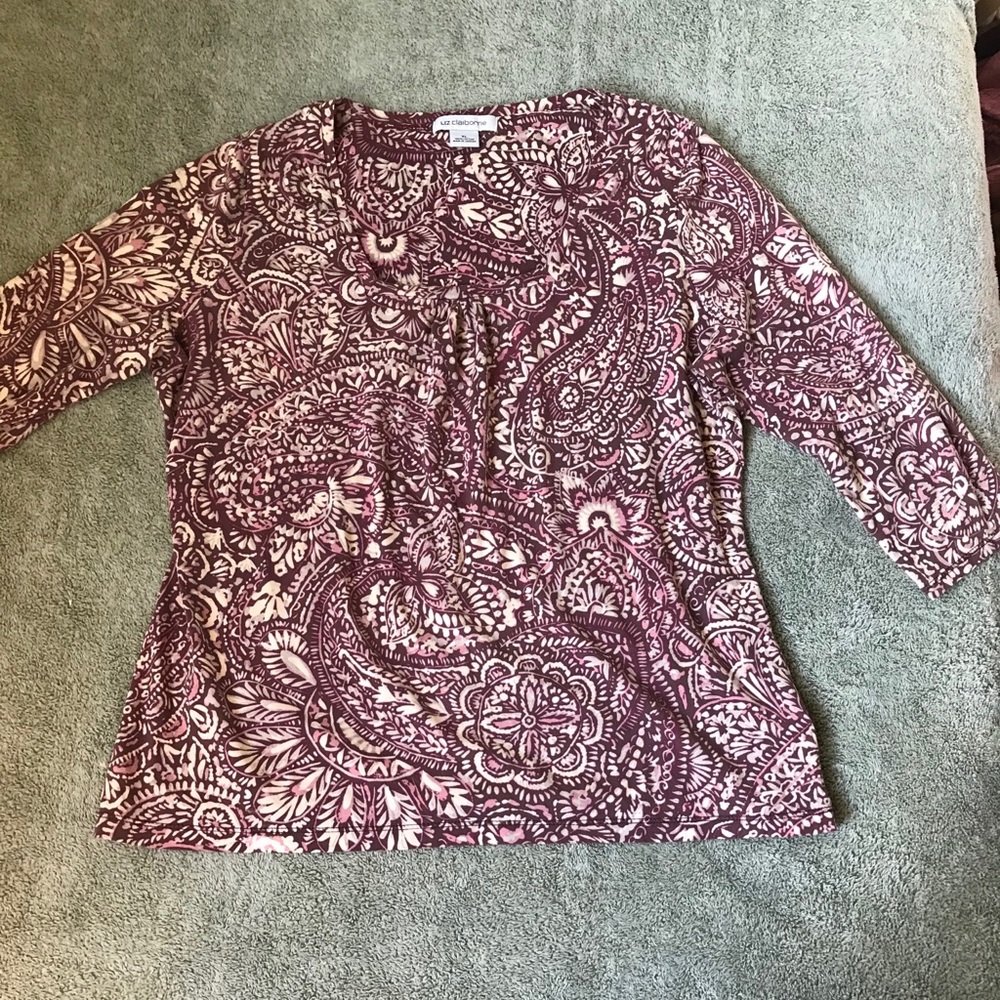 Liz Claiborne patterned long sleeve